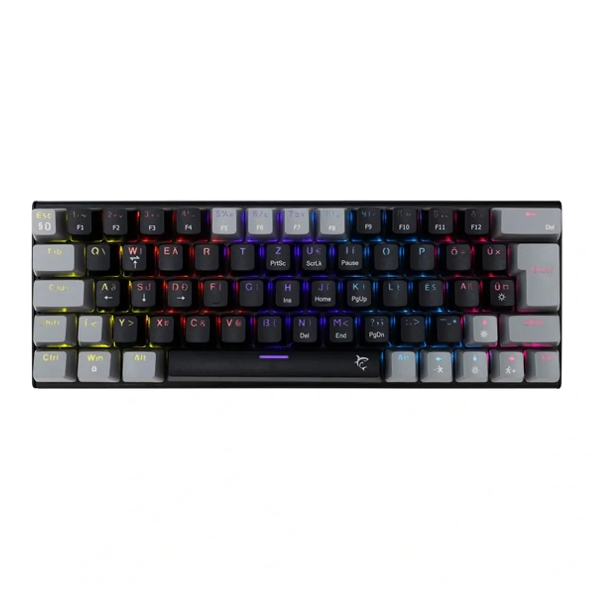 White Shark WS GK-002123V2-B-G/BL-HU Wakizashi 2 fekete-szürke mechanikus USB 64 kék kapcsoló RGB háttérvilágítás #1