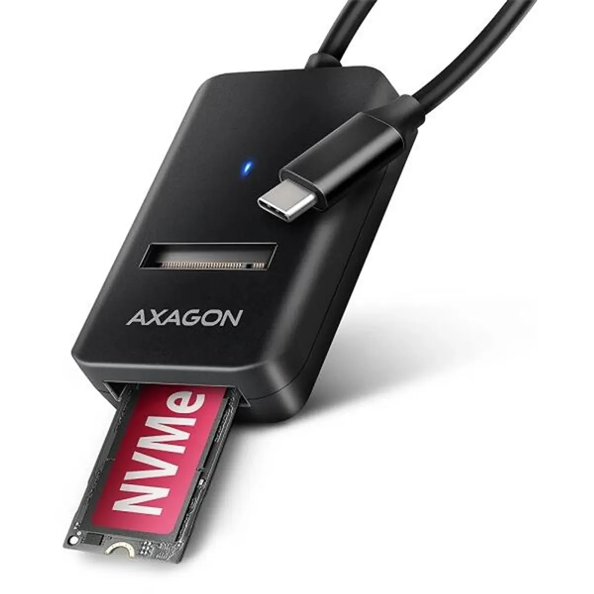 Axagon ADM2-CM M.2 NVMe és SATA SSD adapter USB-C 10 cm Fekete #1