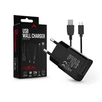 Haffner TF-0125 Maxlife töltő 5V 1A USB Micro-USB 100 cm fekete műanyag univerzális