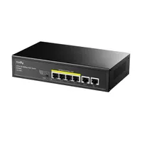 CUDY FS1006P 6-portos 10-100 Mbps PoE switch, fémház, 4 PoE port, VLAN támogatás, PoE max 60W, 1 PoE+ port, 2x uplink #2