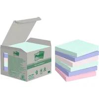 Post-it 7100259123 jegyzettömb 76x76mm 100 lapos újrahasznosított PEFC vegyes