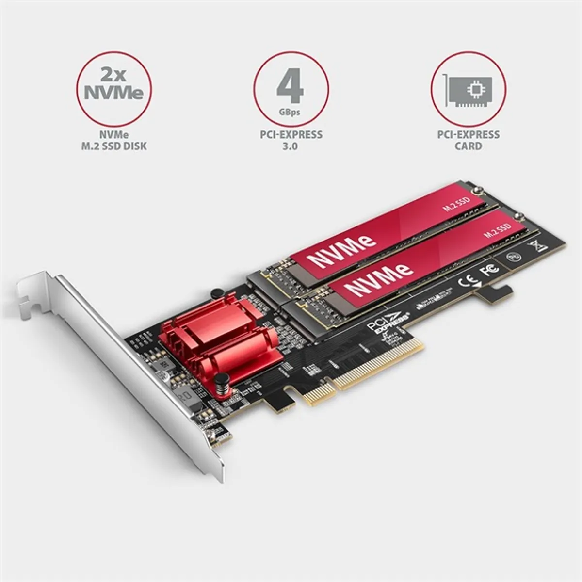 Axagon PCEM2-ND PCIe 2x NVMe M.2 adapter 2x M-key RAID #2