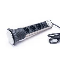 TOO PPS-301-3C rejtett hálózati elosztó 3x SCHUKO króm beépíthető 1,8 m IP20 #2