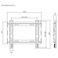 SBOX PLB-2222F-2 PLB-2222F-2 acél, műanyag fekete 50x50;200x200 23"-43" 20x265x220 mm levehető VESA lemez #5