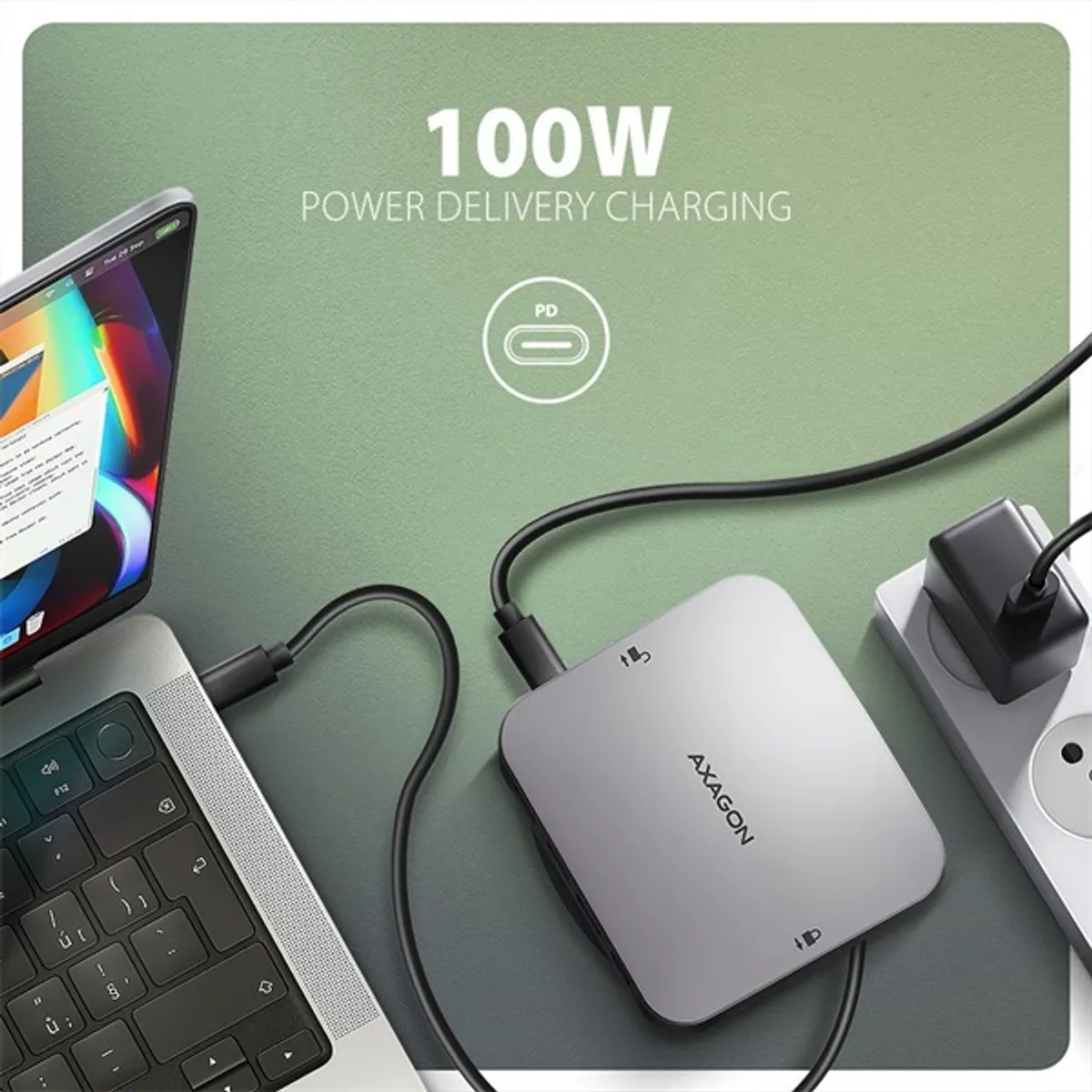 Axagon HMC-UFO USB-C 9in1 hub USB-C és Type A 65 cm HDMI 1 LAN 1 Micro SD;SD 3 USB táp nélküli #6