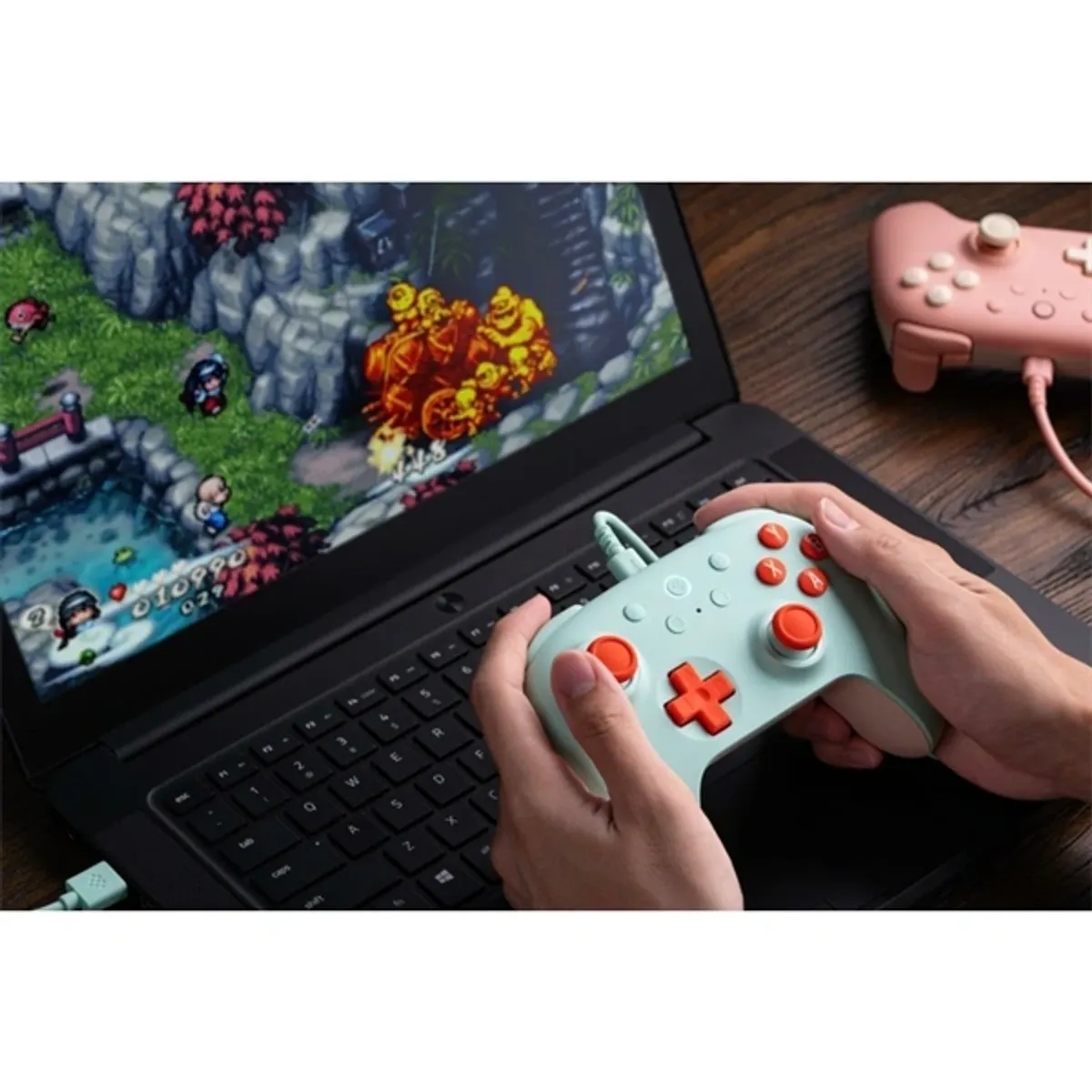 8BITDO RET00475 Ultimate 2C Hall-Effect érzékelők 1000Hz polling rate L4 és R4 gombok USB-C vezetékes menta #4