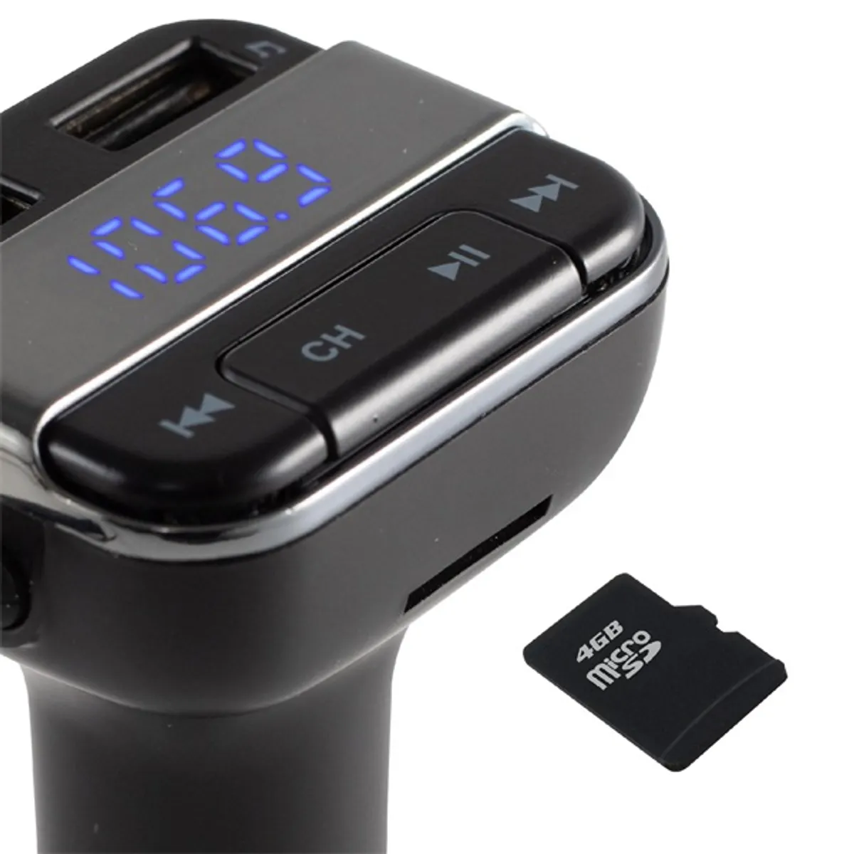 SAL FMBT MIC FM modulátor és Bluetooth transzmitter LED kijelző, fekete, dupla USB gyorstöltő #4