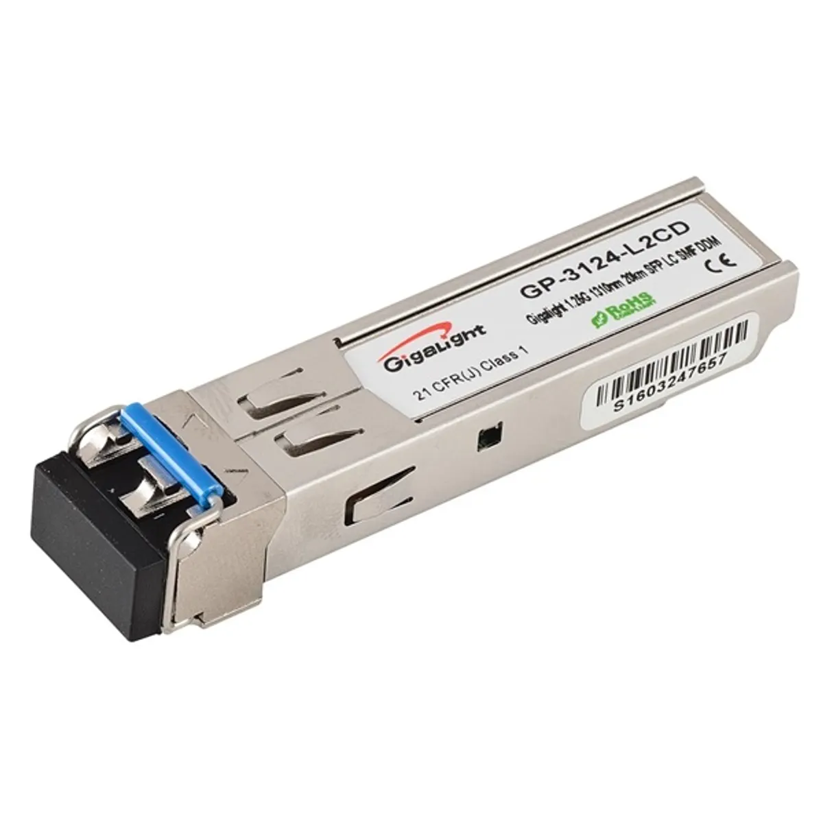 GIGALIGHT GP-3124-L2CD SFP modul 1.25G 1310nm 20km LC UPC DDM hot-swappable fémházas 0-70C #1