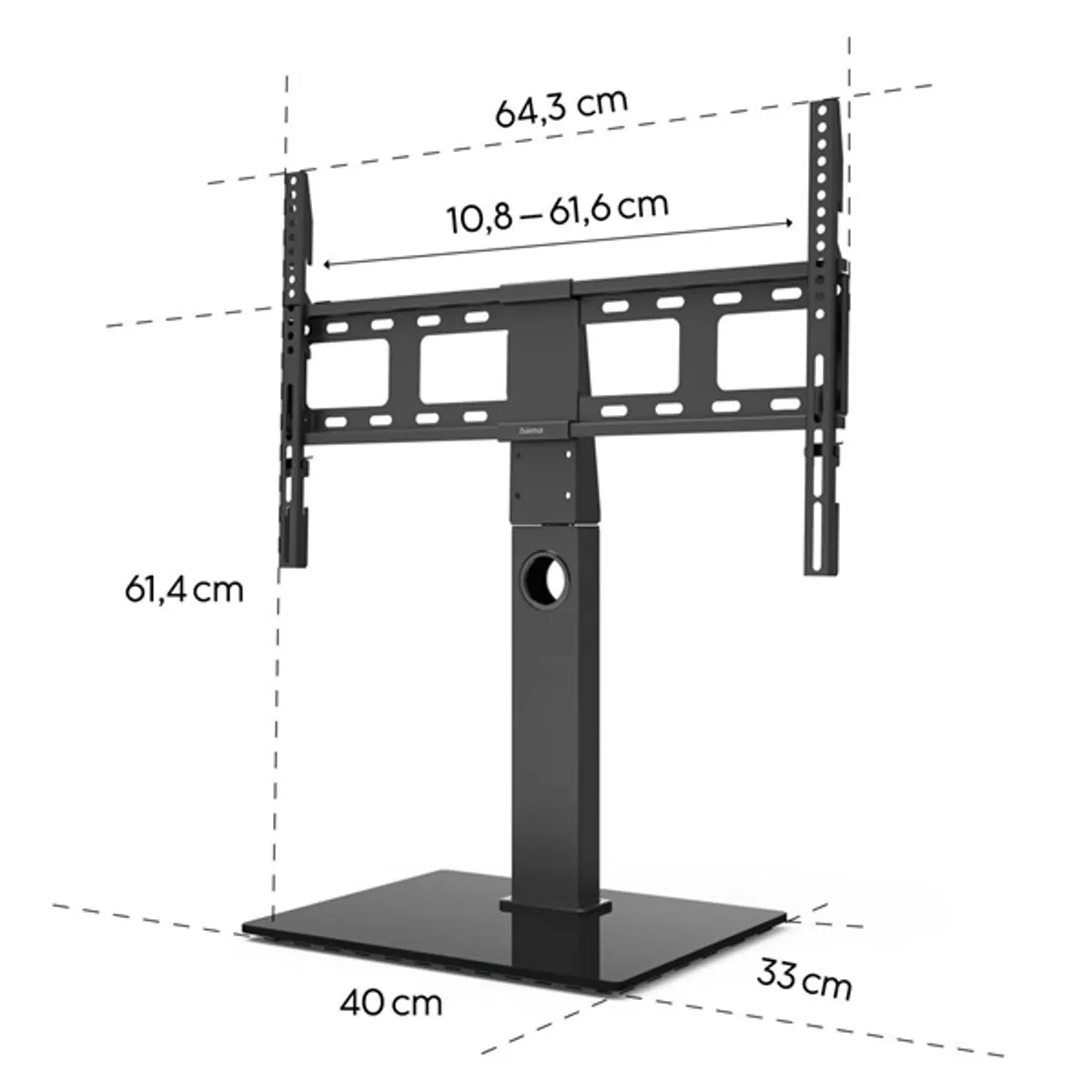 HAMA 00220867 Tv-állvány forgatható állítható magasság 32"-65" max 40 kg VESA kompatibilis kábelrendező fekete #6