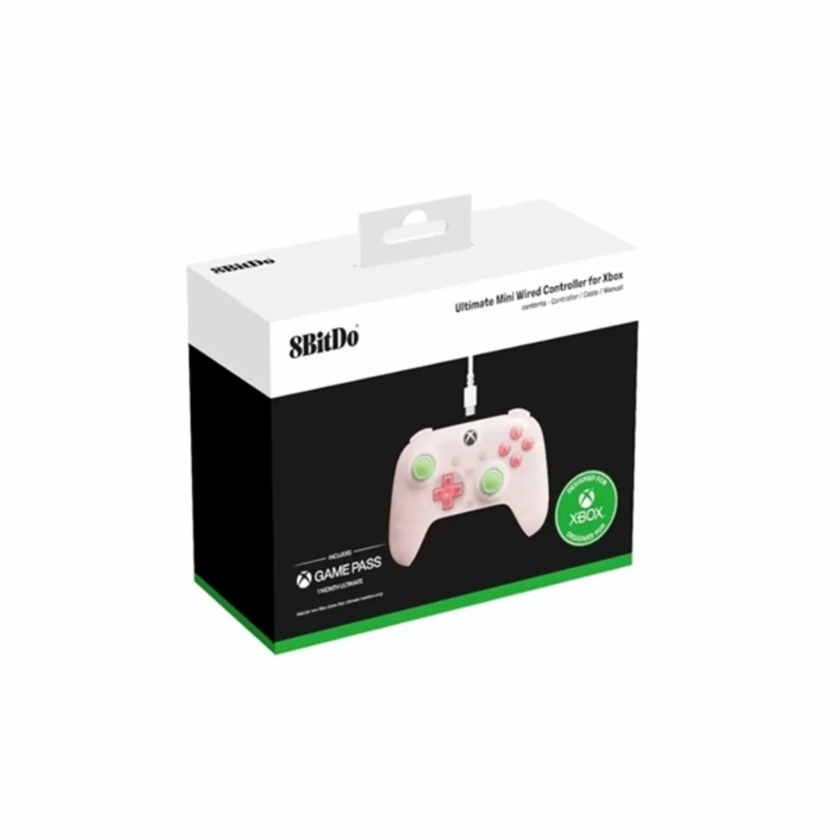 8BitDo RET00506 Ultimate Mini pink áttetsző kontroller 250 cm kábel 16 gombos PC, Xbox Series X S, Xbox One kompatibilis Hall-Effect karok #6