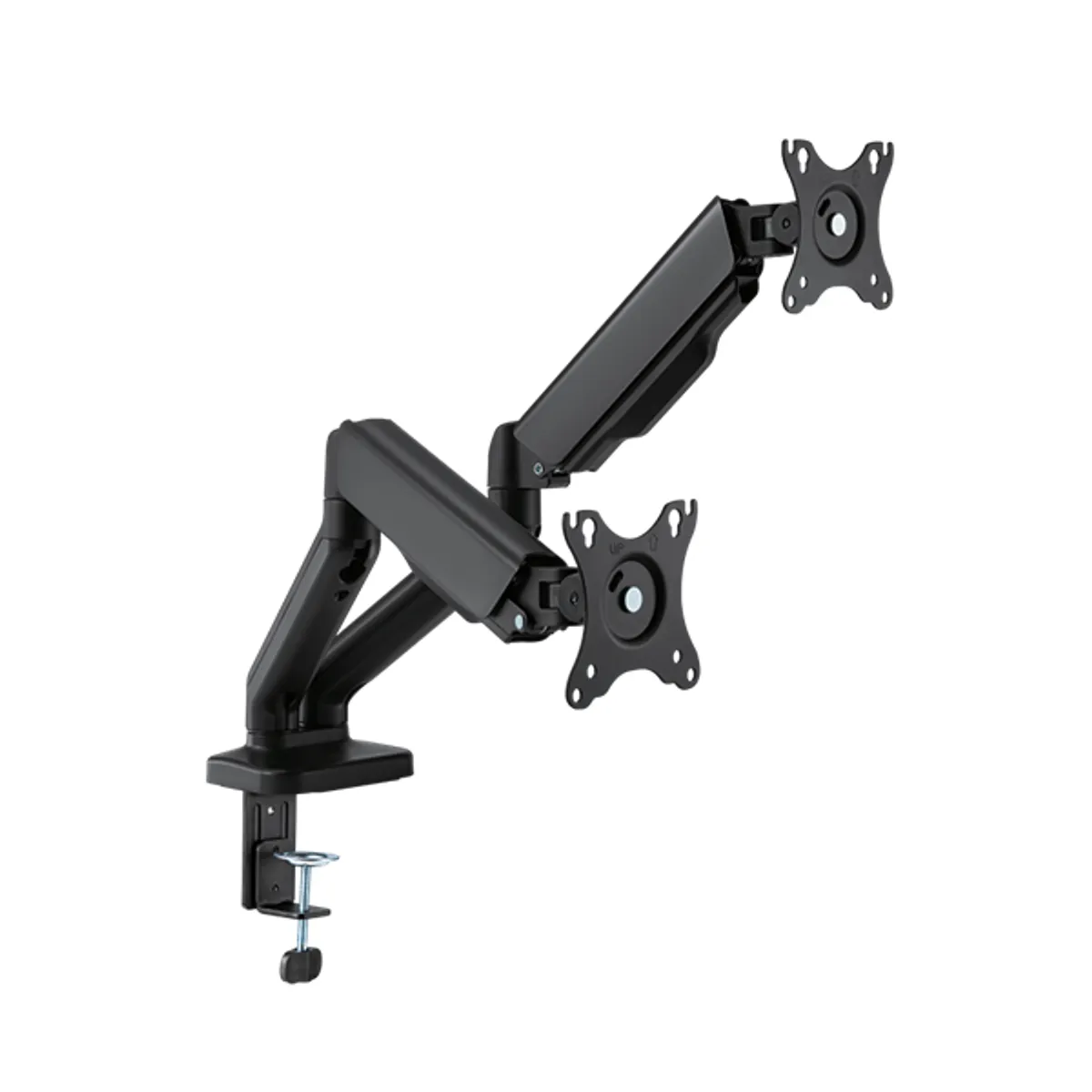 STELL 45026262 Monitortartó kar 2 db monitor 17"-32" Fekete Kábelerendező Forgatható Tilt 90 fok VESA 75x75 100x100 Acél, Alumínium 9 kg #1