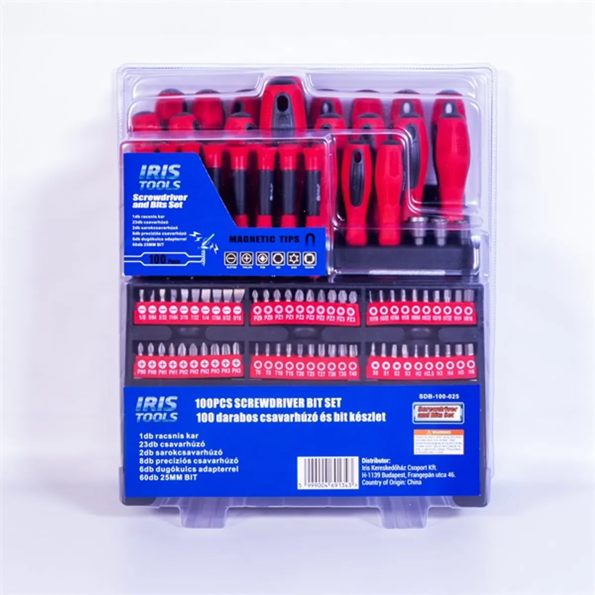 IRIS TOOLS SDB-100-025 100 darabos csavarhúzó és bit készlet #1