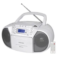 SENCOR 35050783 boombox fehér bluetooth usb cd olvasás rádió hordozható 4,0 w
