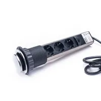 TOO PPS-301-3C rejtett hálózati elosztó 3x SCHUKO króm beépíthető 1,8 m IP20 #3