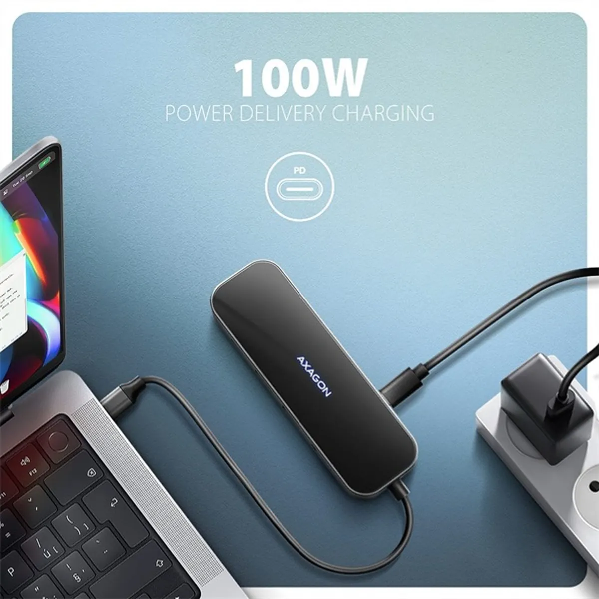 Axagon HMC-6GLN USB-C és USB-A HDMI LAN 3 USB-port 1Gb 6in1 hub #4