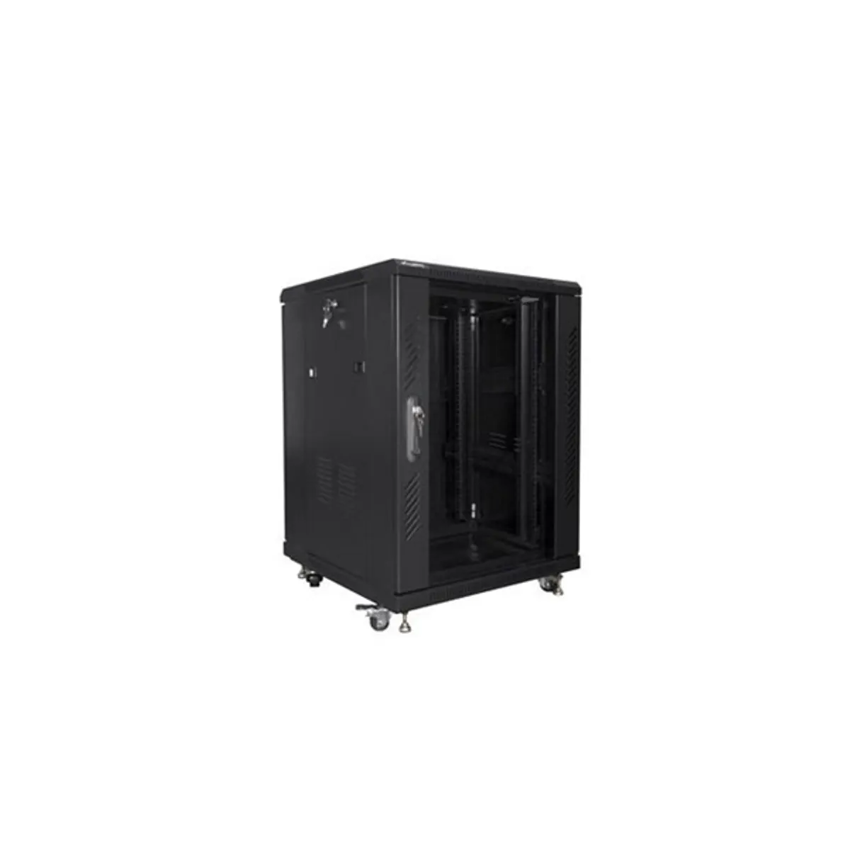 LANBERG FF01-6615-12B FF01 19" 15U 600x600 fekete edzett üveg ajtó #2