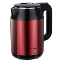 Hausberg HB-3623RS vízforraló 2,2 L 1800 W dupla falú rozsdamentes bevonat vörös automatikus kikapcsolás 360 fokos forgatható talp