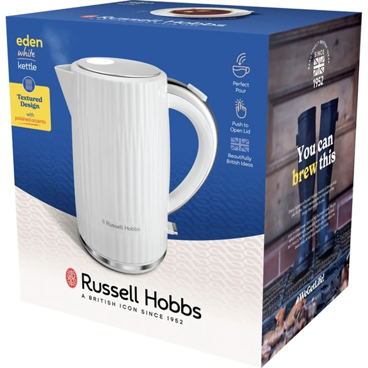 Russell Hobbs 25209016001 Eden 1,7 L fehér 360 fokos alap vezeték nélküli kancsó vízszintjelző automatikus kikapcsolás #9