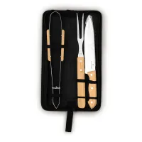 Blaumann BL-4118 grill eszköz készlet rozsdamentes acél bambusz nejlon villa 32,5 cm fogó 34 cm kés 33 cm tok 35,5-8,5-4 cm #6