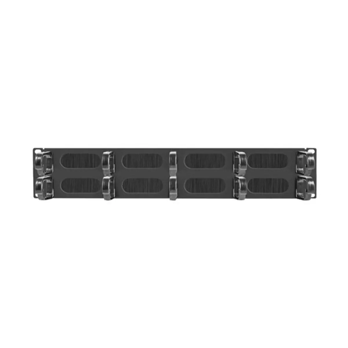 LANBERG AK-1204-B kábelrendező panel 19" 2U fekete fésűs átvezetővel 10 gyűrű #1