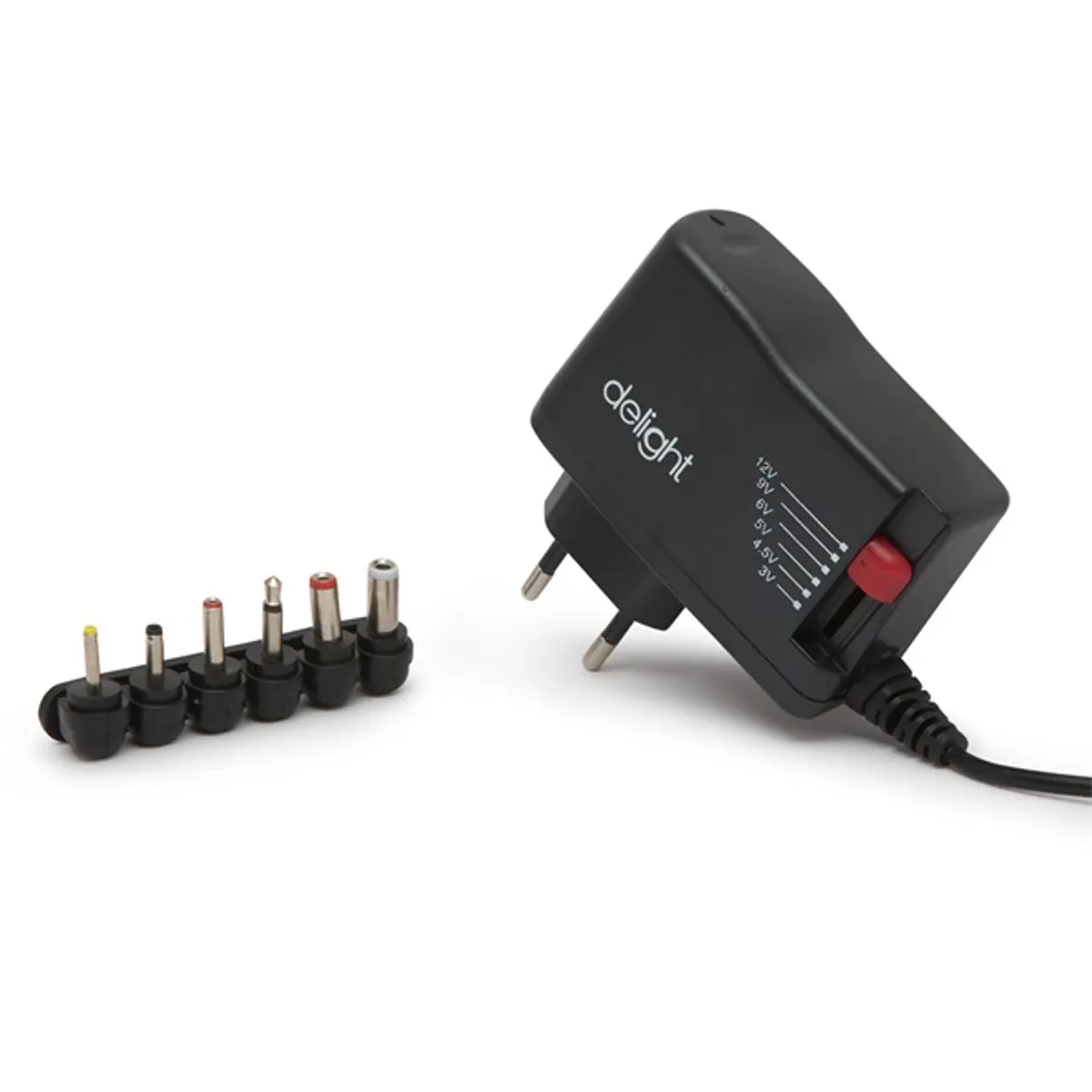 Delight 55056A Univerzális adapter 120 cm AC 110-240 V DC 3-12 V 1 A 12 W cserélhető DC dugók #1