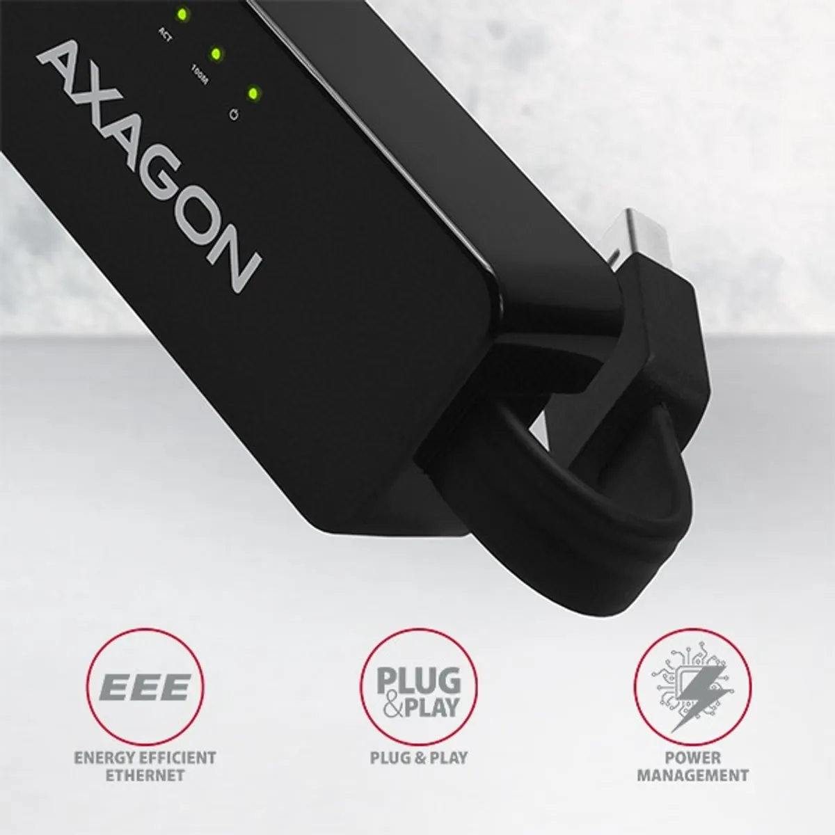 Axagon ADE-XR USB 2.0 Fast Ethernet adapter USB 2.0 A RJ45 5 cm fekete szerelt #4