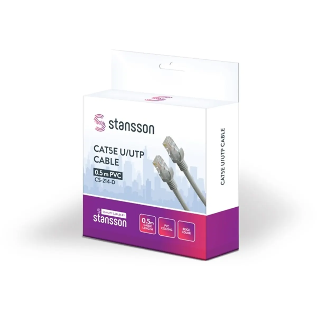 Stansson CS-214-D Cat5e U-UTP kábel 50 cm #1