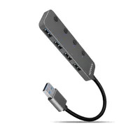 AXAGON HUE-MSA USB 3.2 Gen 1 4x USB-A hub, fém, 20 cm kábel