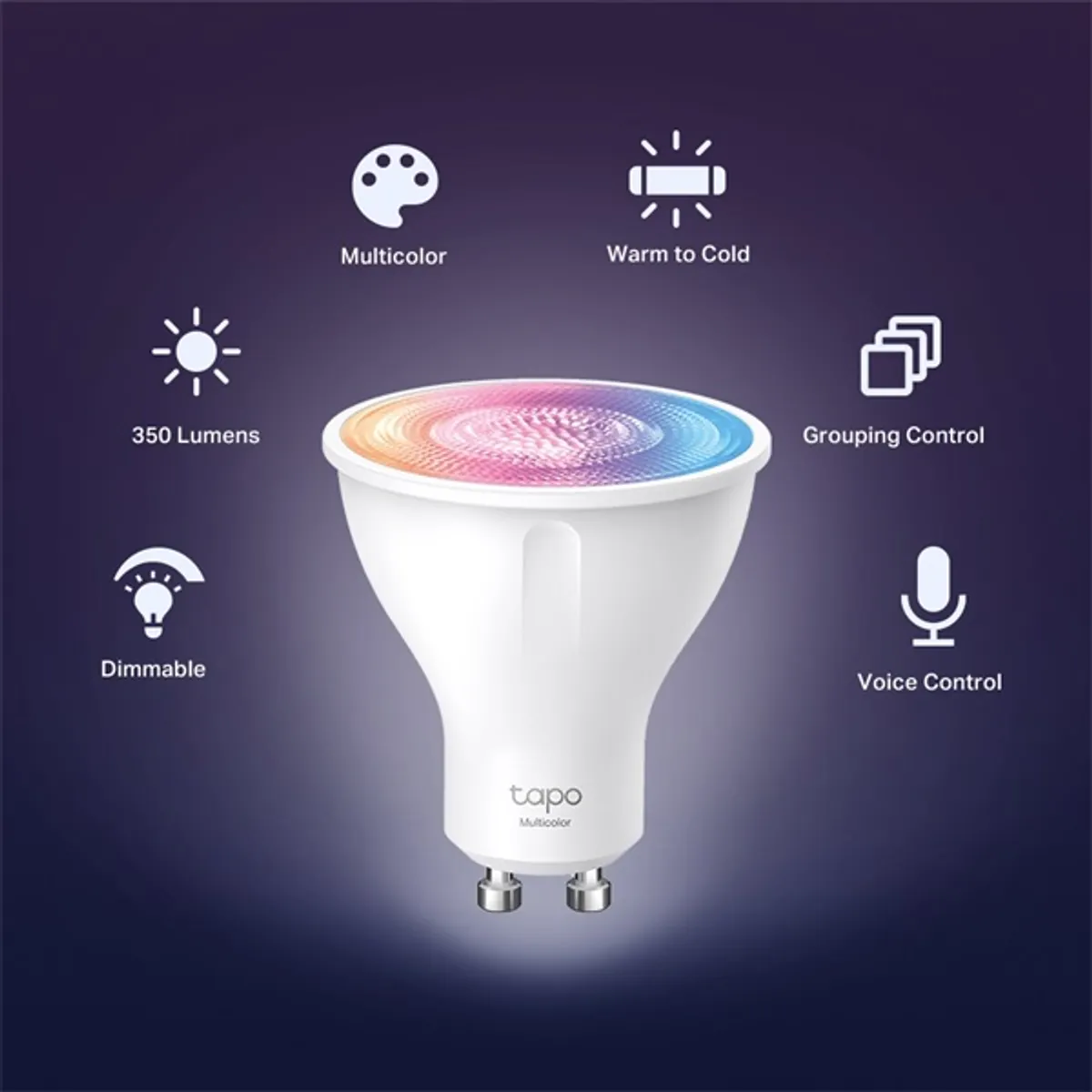 TP-LINK TAPO L630 LED fényforrás GU10 okos RGB szabályozható szín távvezérlés 350 lm élettartam 15000 h kapcsolási ciklusok 15000 #4
