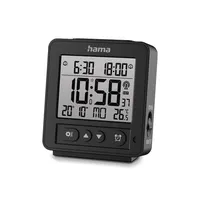 Hama 00185895 Rhodes ébresztőóra DCF rádióvezérlésű, fekete, két ébresztési idő, hőmérséklet kijelzés, háttérvilágítás