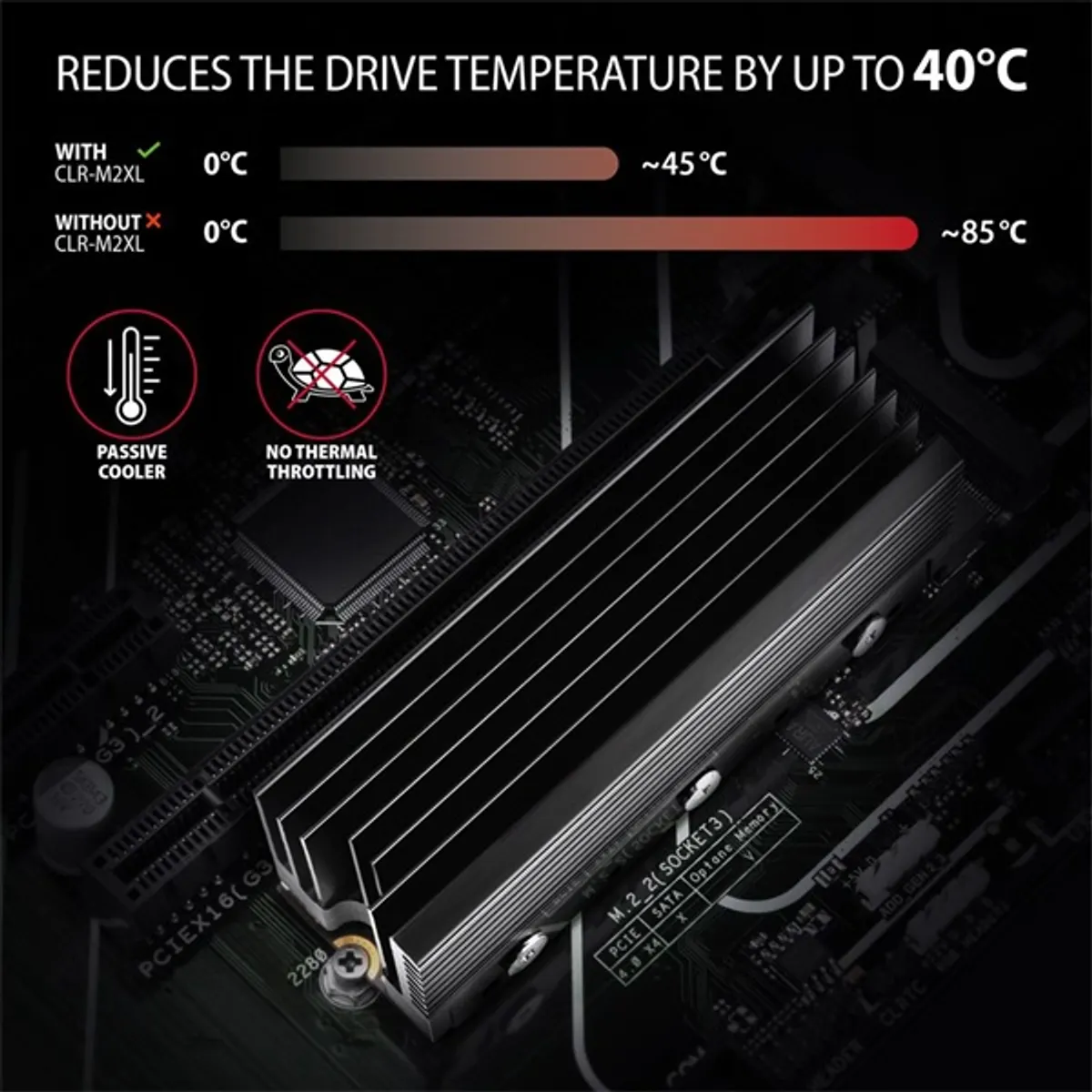 AXAGON CLR-M2XL ALU M.2 22x80 hűtő NVMe és SATA #4