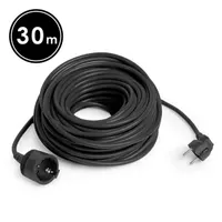 Delight 20507BK hálózati hosszabbító fekete 30 m 90 fokos cee7-7 dugó védőérintkezős cee7-4 aljzat 3x1,5 mm2 PVC IP20