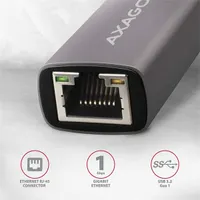 AXAGON ADE-TR usb 3.2 gen 1 külső gigabit ethernet adapter fekete 15 cm RJ-45 USB-A #2