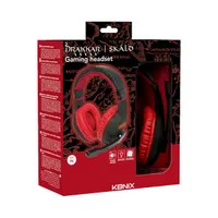 DRAKKAR KX-GH-PC Skald gamer headset 2.0 fekete piros 50 mm 20-20000 Hz 32 ohm 110 dB vezetékes 150 cm 3,5 mm balos #7