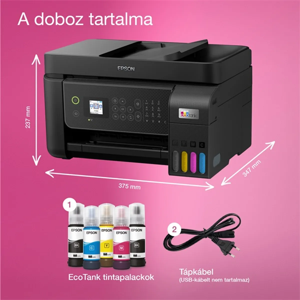 Epson C11CJ65412 EcoTank L5310 Színes tintasugaras multifunkciós Nyomtatás Másolás Szkennelés Fax Apple AirPrint Wi-Fi #5