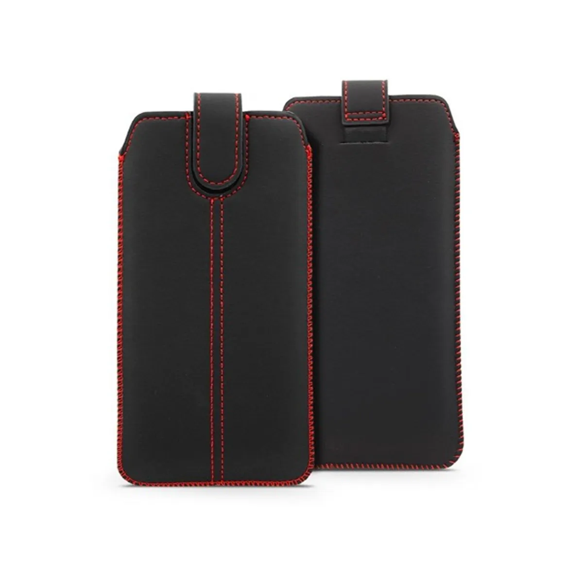 HAFFNER PT-6670 Ultraslim univerzális kihúzható telefontok műbőr Apple iPhone 13 és 13 Pro fekete 158x84 mm #1