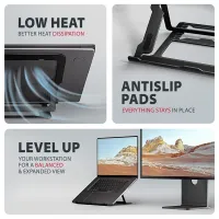 AXAGON STND-LAB állvány 10-17.3" notebookokhoz, 8 pozíció, magasság 91-150 mm, max 20 kg, fekete #3