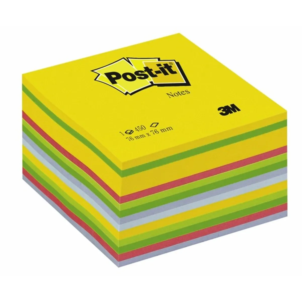 Post-it 7100172383 kockatömb 76x76mm 450 lapos öntapadós szivárványszínű PEFC #1