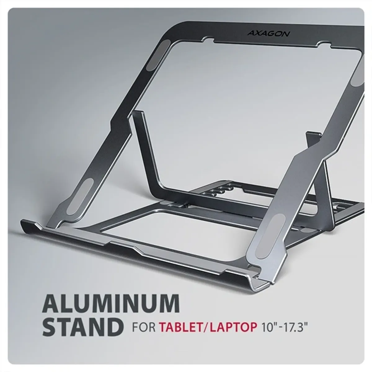 Axagon STND-LAG Laptopállvány szürke 8 állítható pozíció 91-150 mm #2