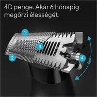 Braun 10AS490161 XT3100 hibrid borotva 4D-Flex penge SkinGuard vízálló 45 perc 1-5 mm fésűk #2