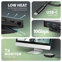 Axagon HMC-UFO USB-C 9in1 hub USB-C és Type A 65 cm HDMI 1 LAN 1 Micro SD;SD 3 USB táp nélküli #5