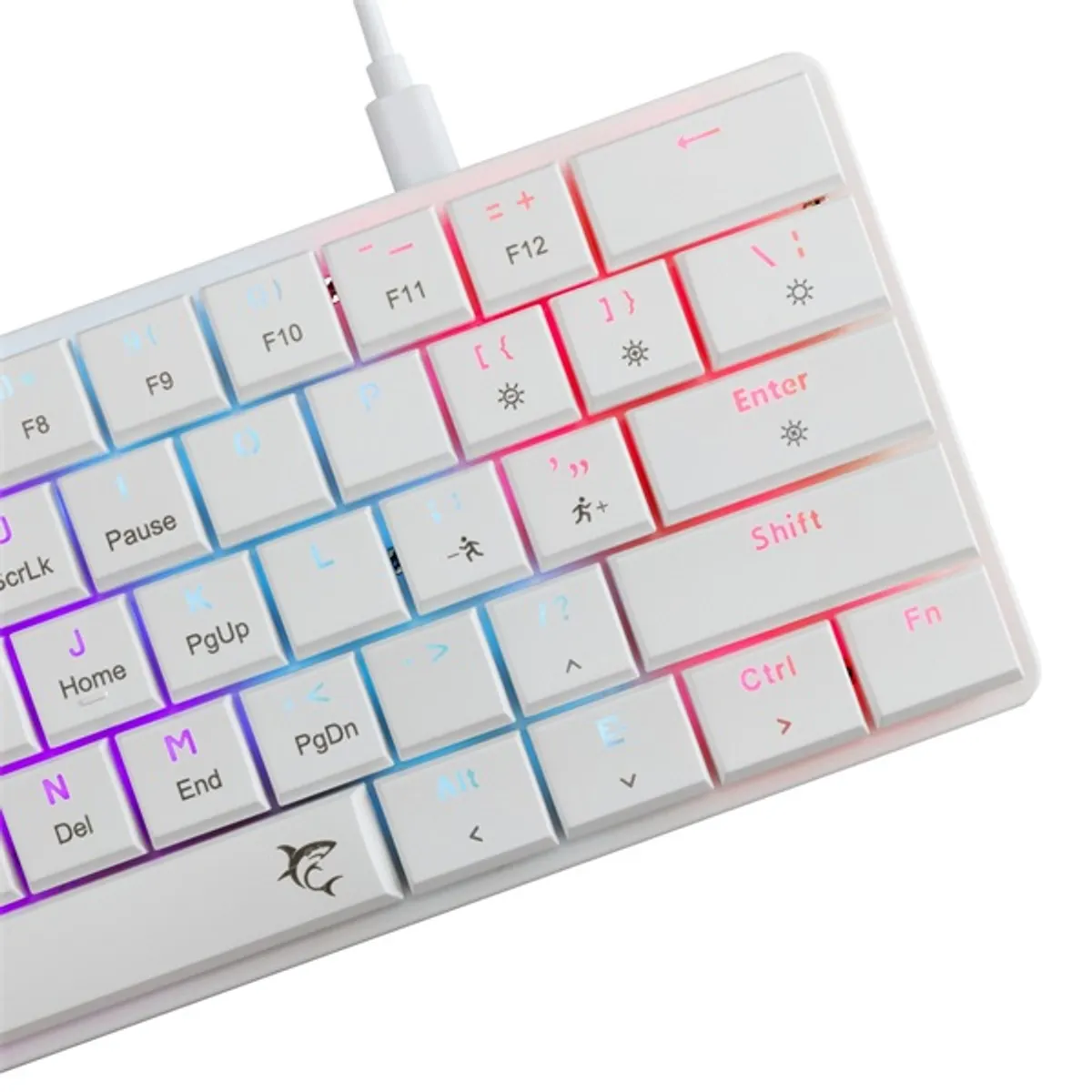 White Shark GK-006211-WR-US Nagamaki fehér 61-62 gombos USB-C piros mechanikus gamer anti-ghosting RGB #5