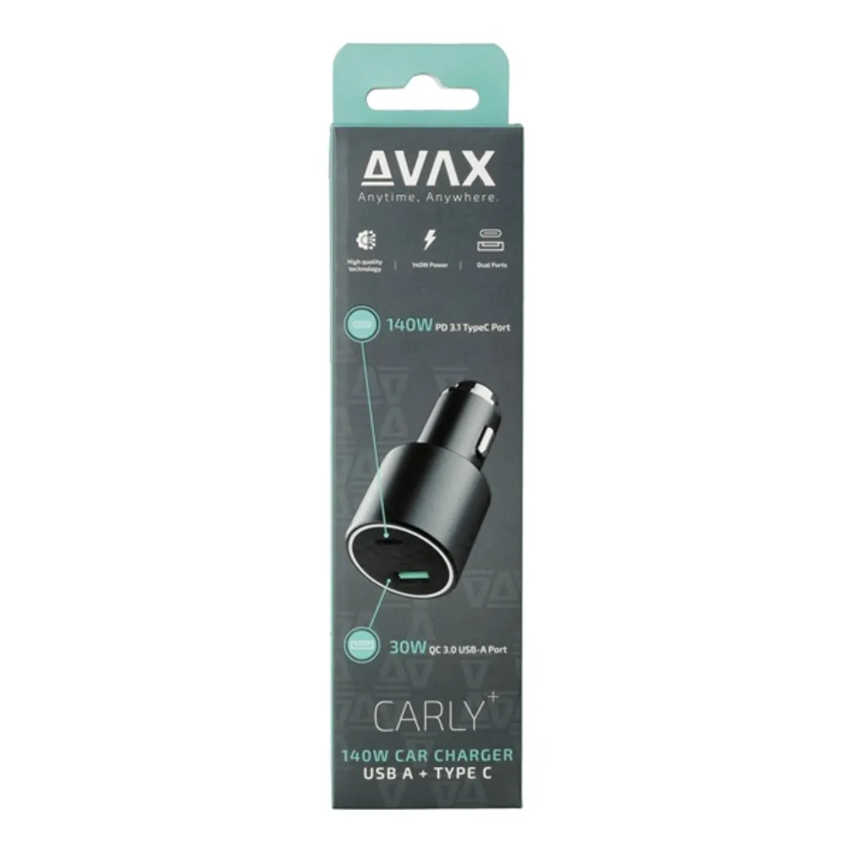 AVAX CC680B CARLY+ 140W USB-A USB-C fekete autós töltő #5