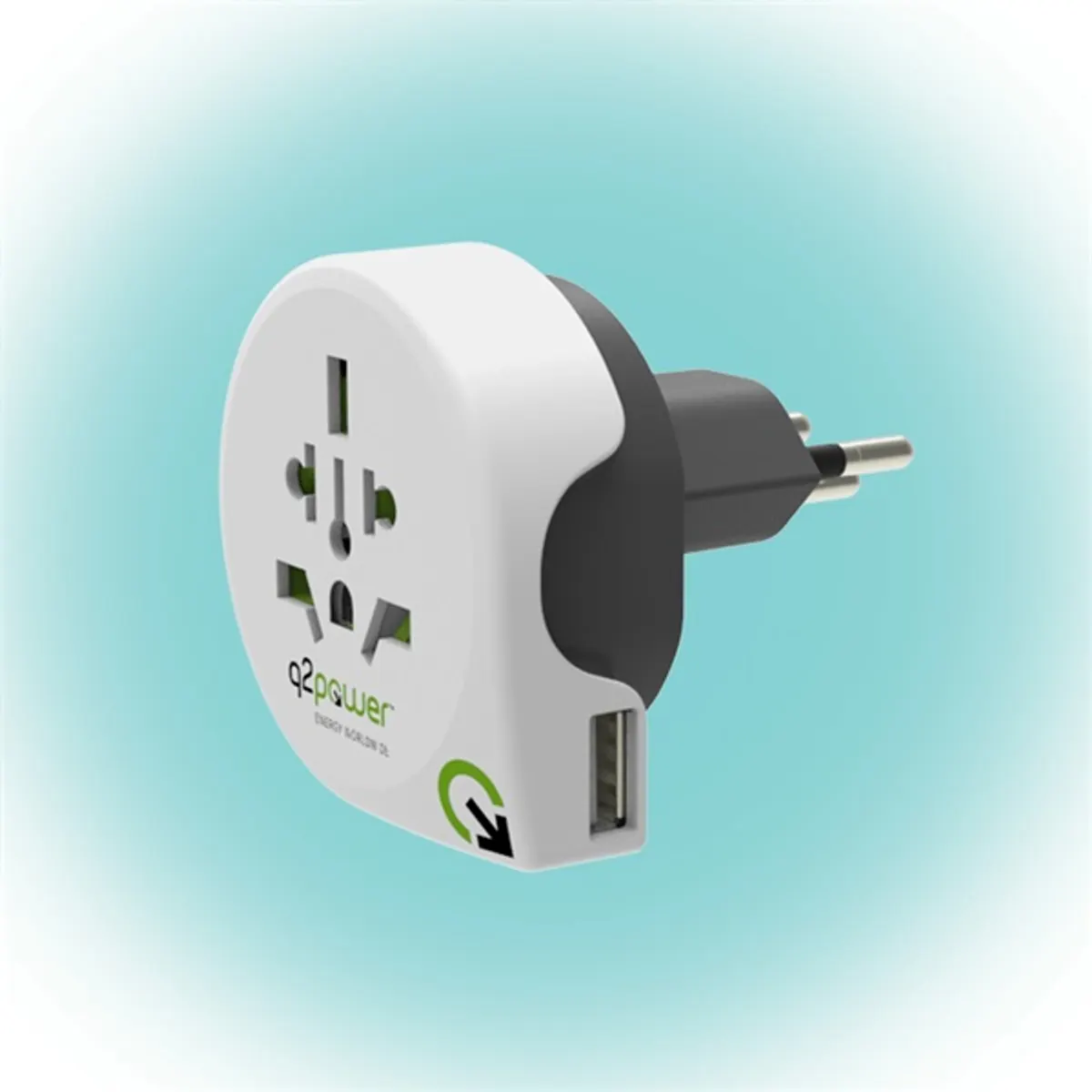 Q2POWER 1.10021 Q2WCH-USB világ Svájc utazó adapter #1