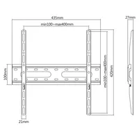 SBOX PLB-2544F-2 PLB-2544F-2 acél fekete 27 mm 45 kg fali konzol 32"-70" 75x75;400x400 1 db #5