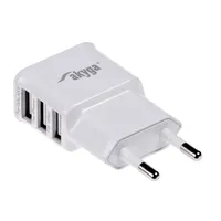 AKYGA AK-CH-05 3xUSB töltő 5V 3,1A 15W fehér 110-240V