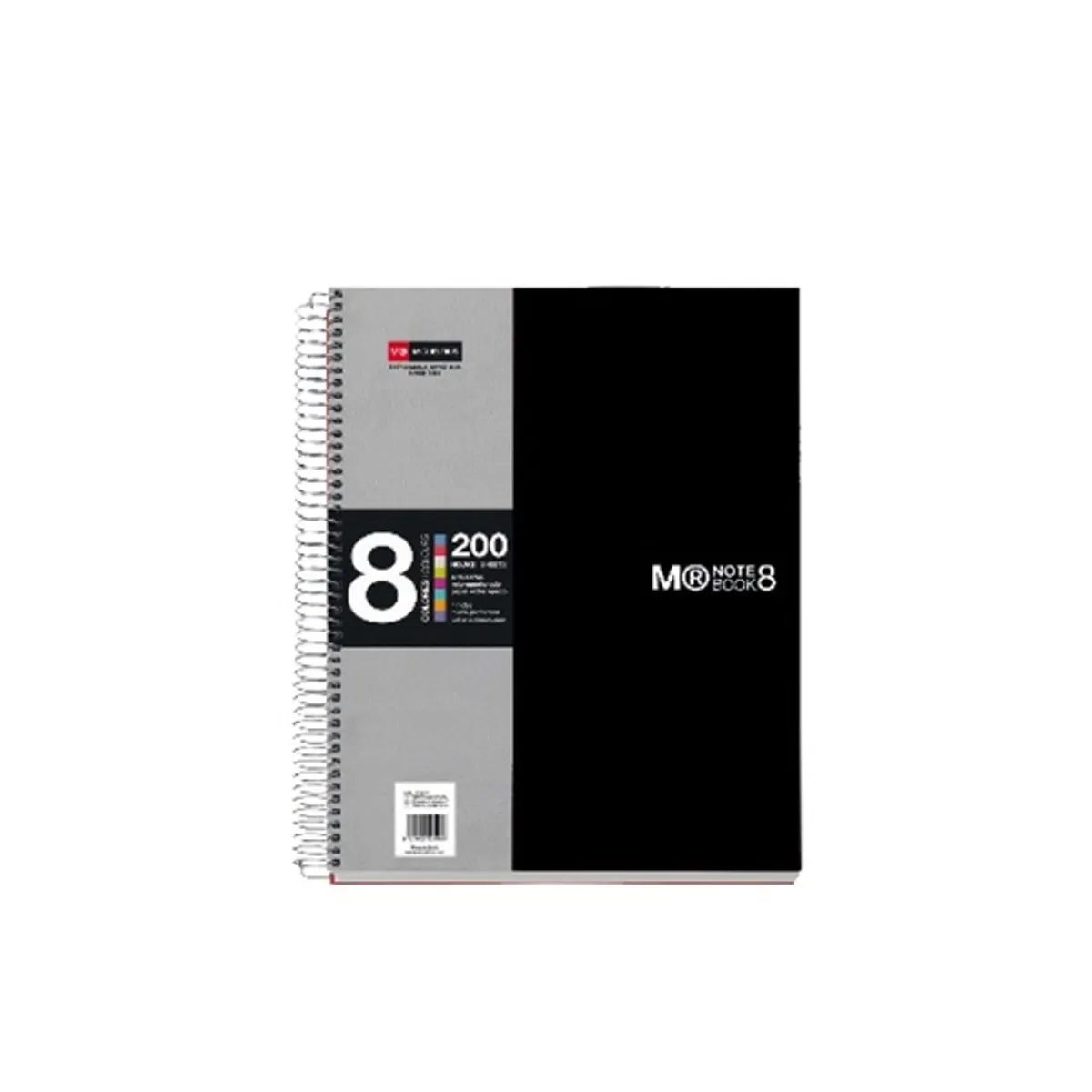 Miquelrius A15246287 Spirálfüzet a4 kockás fekete 8x25lapos 70 g per m2 regiszteres PP fedél lefűzhető #1