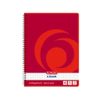 HERLITZ 00297531 College A5 80 lapos kockás spirál lefűzhető piros perforált
