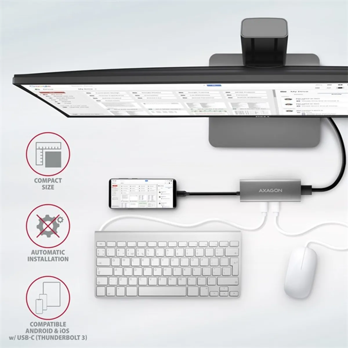 Axagon HMC-5G21 SPEEDSTER 5in1 hub USB C és USB A 4 csatlakozók HDMI 1 10 Gbps #7