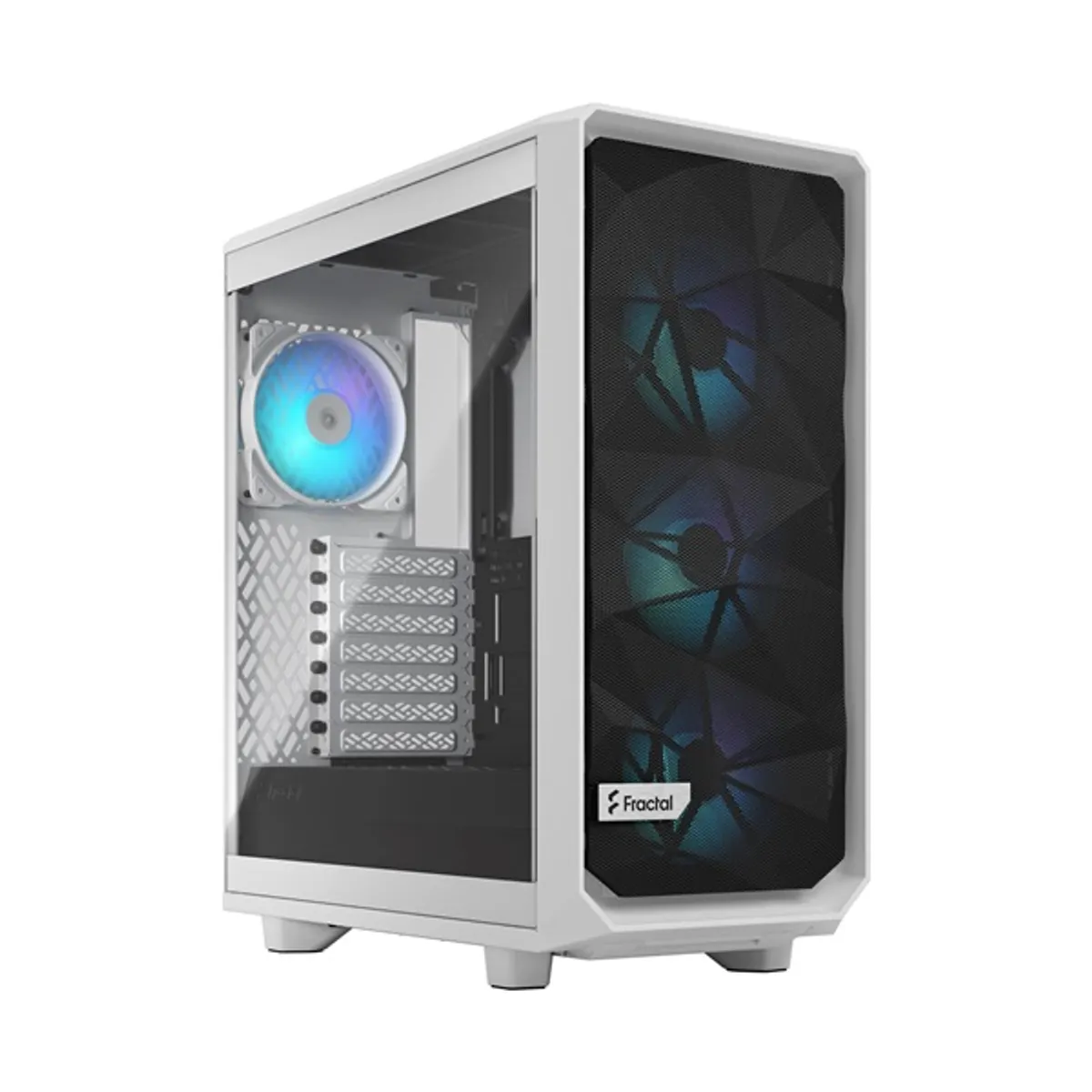 Fractal Design FD-C-MES2C-08 Meshify 2 Compact RGB Fehér 3 beépített ventilátor, 7 hely, 2x 3,5" belső hely, 4x 2,5" belső hely, USB 3.0, fejhallgató csatlakozó, mikrofon csatlakozó #1